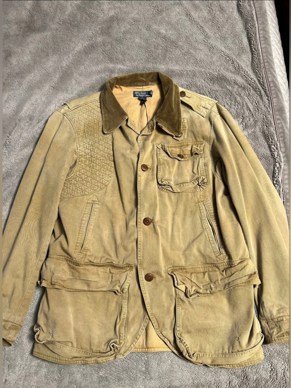 Polo by Ralph Lauren Vintage Tan Hunting Field Jacket Sz Large